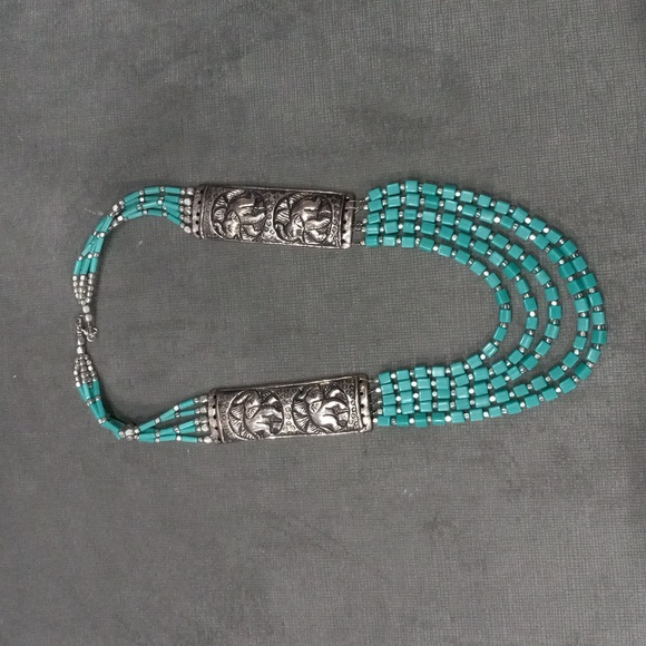Handmade Tibetan Style Necklace  Women's Beaded Necklace Turquoise - Picture 8 of 12